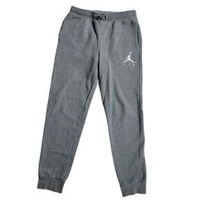 Jordan Air Boys Heather Grey Fleece Joggers Jumpman Sweatpants Size L 12-13Y